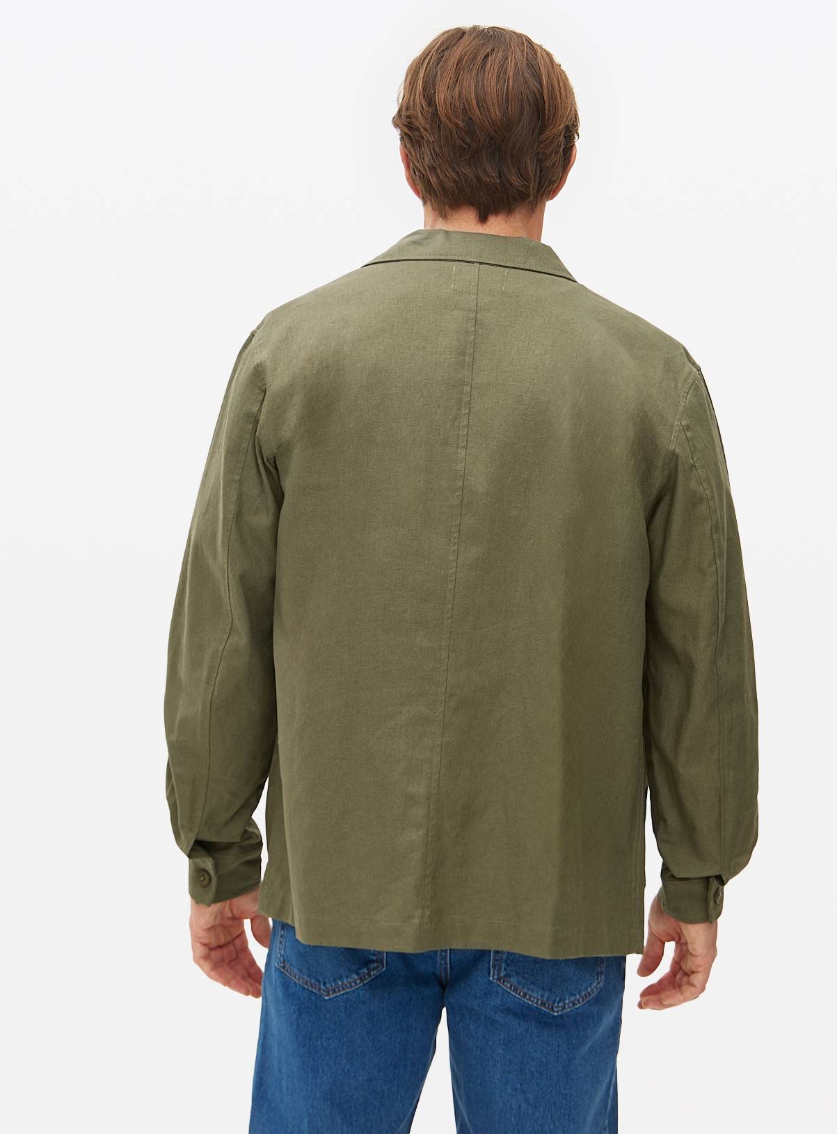 Khaki Linen Overshirt XL - Image 5
