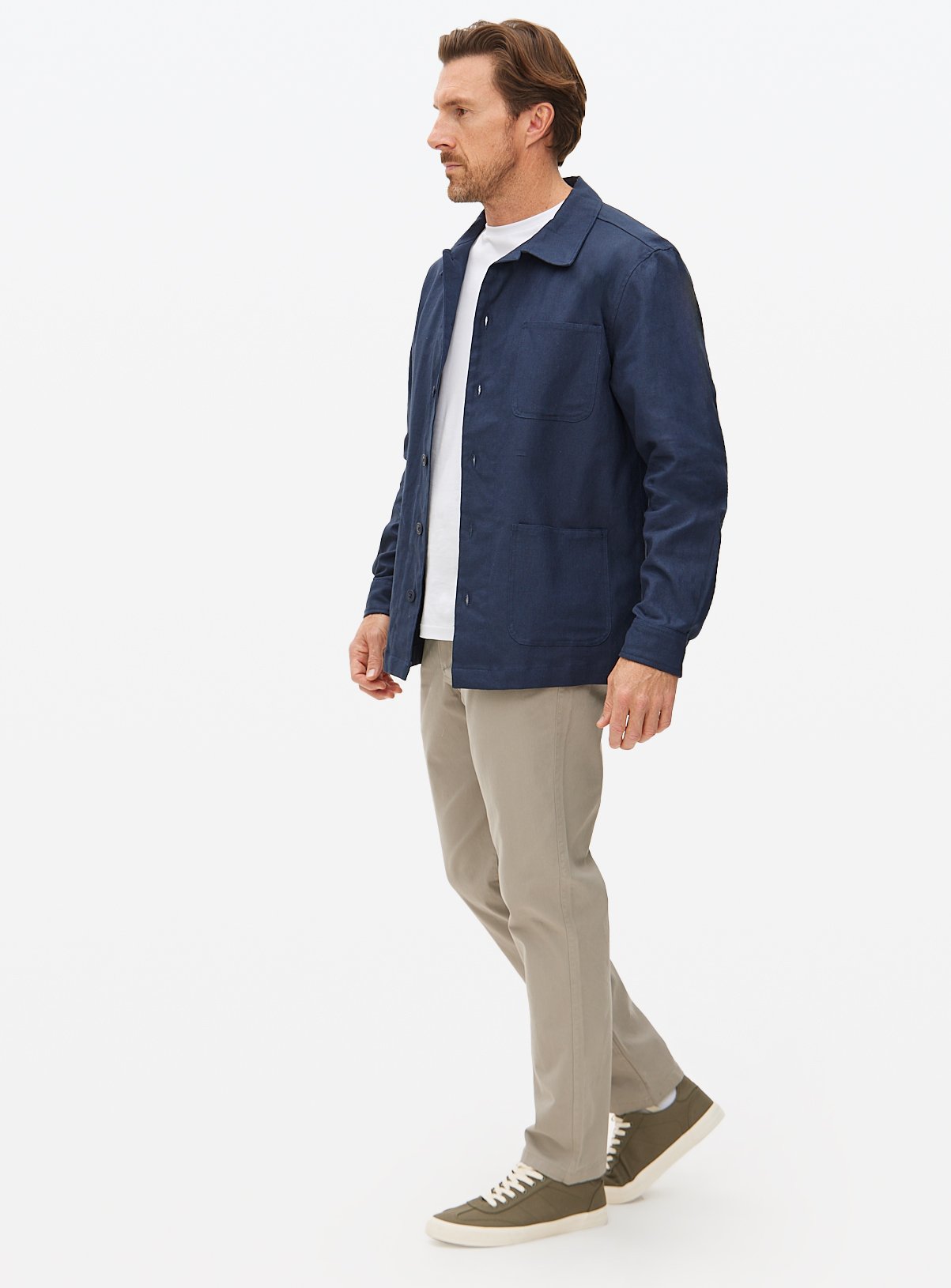 Navy Linen Overshirt XL - Image 2 thumbnail