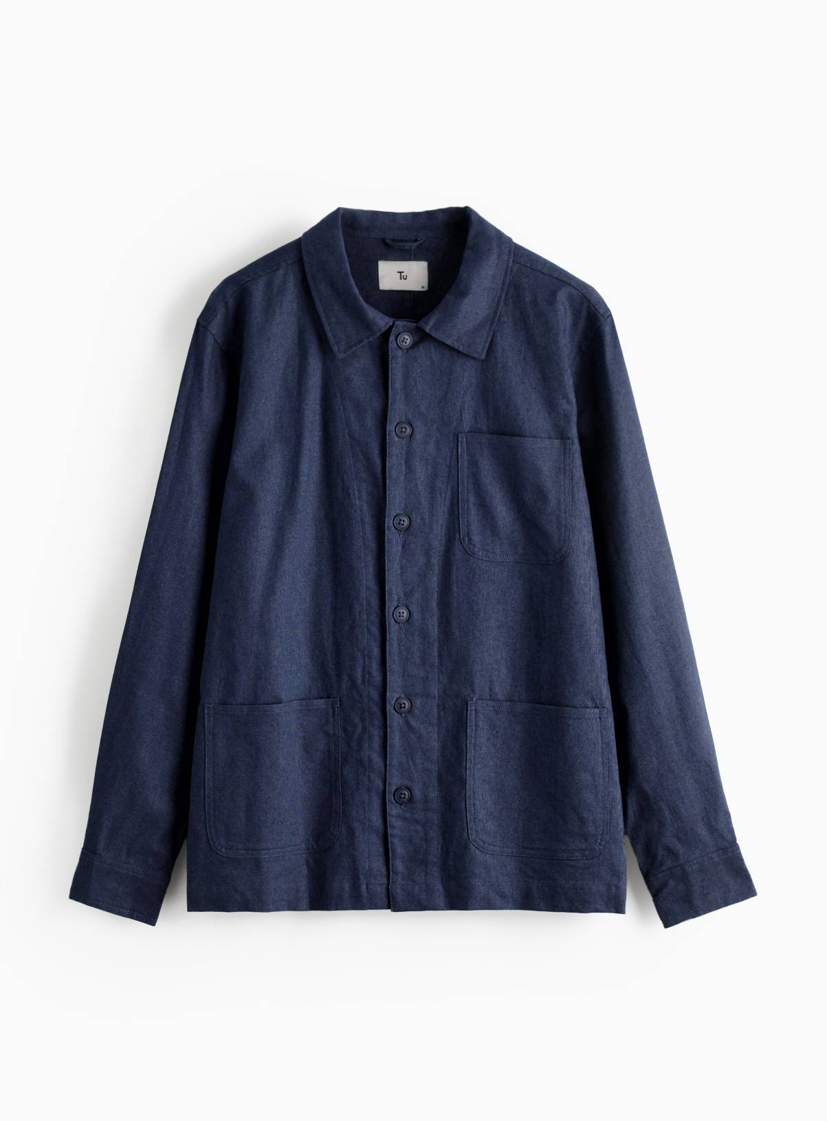 Navy Linen Overshirt XL - Image 3