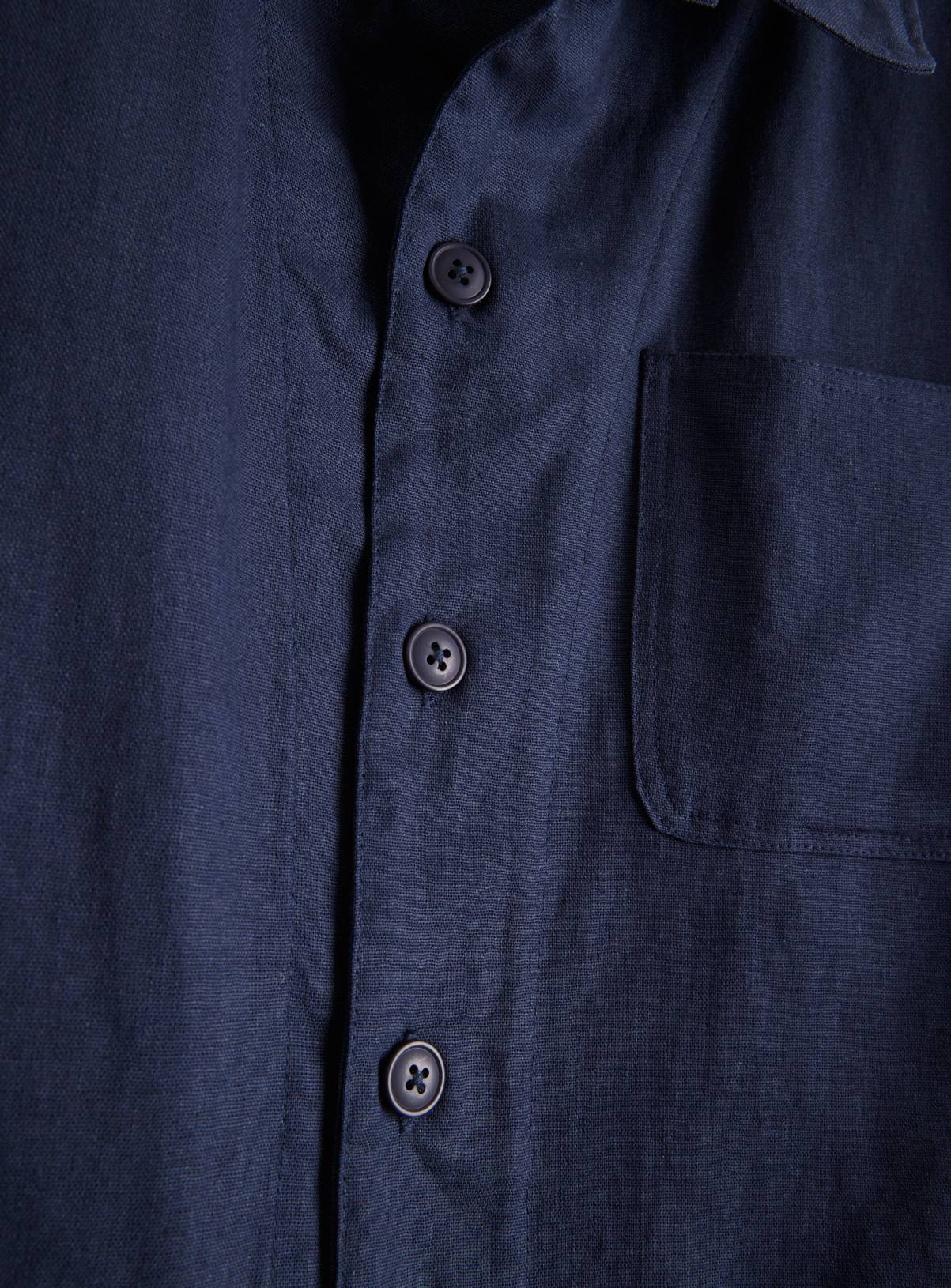 Navy Linen Overshirt XL - Image 4