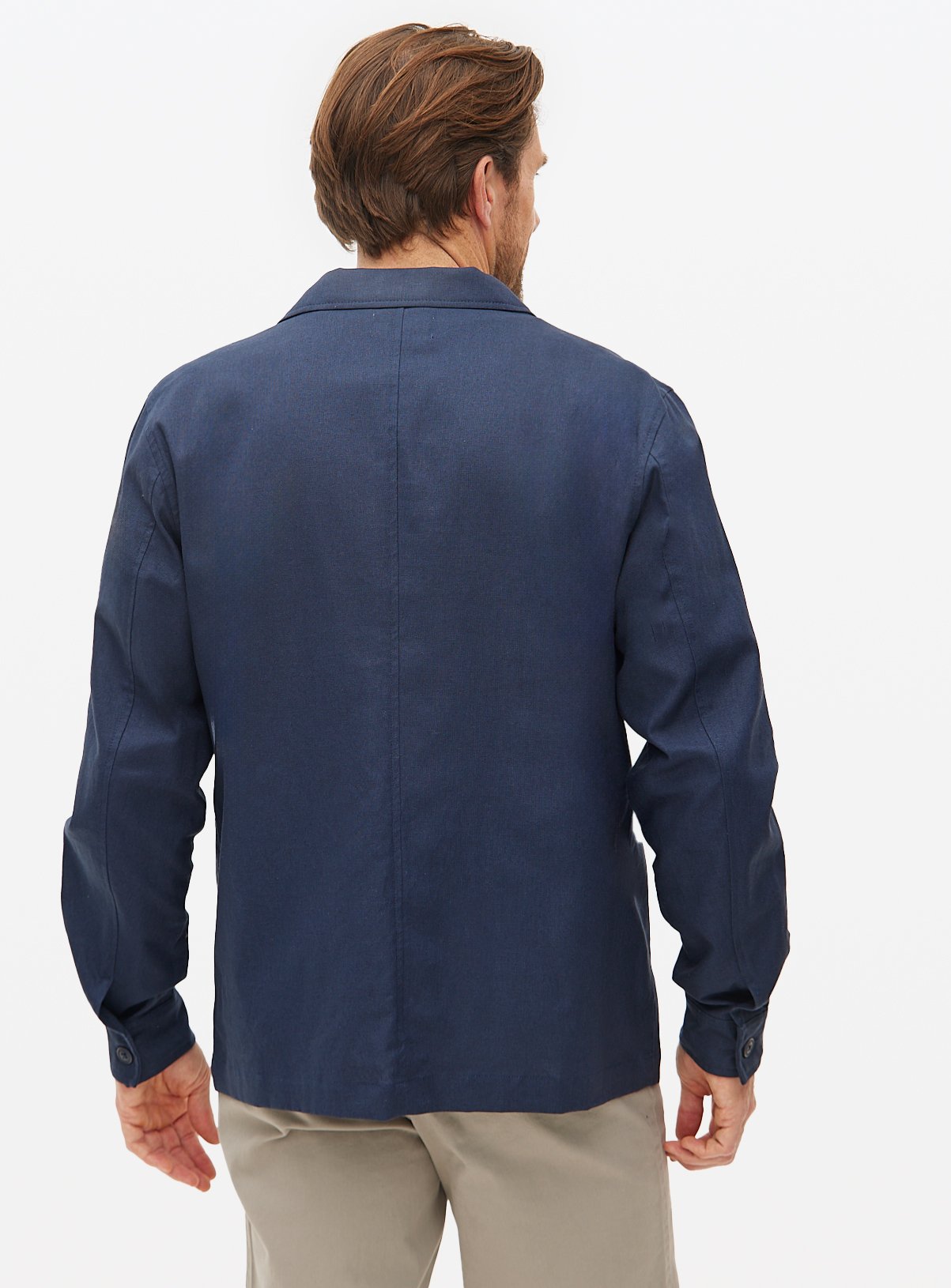 Navy Linen Overshirt XL - Image 5 thumbnail