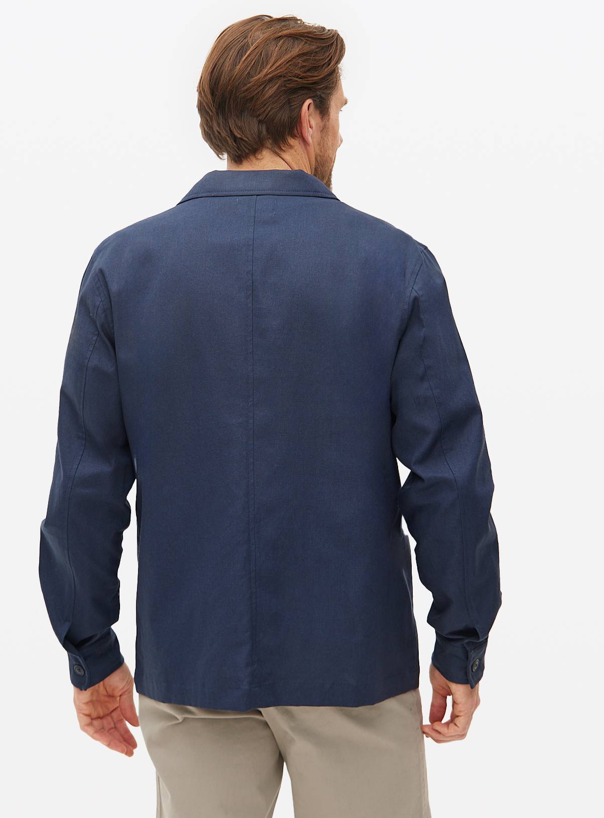 Navy Linen Overshirt XL - Image 5