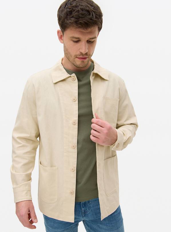 Stone Linen Overshirt XL