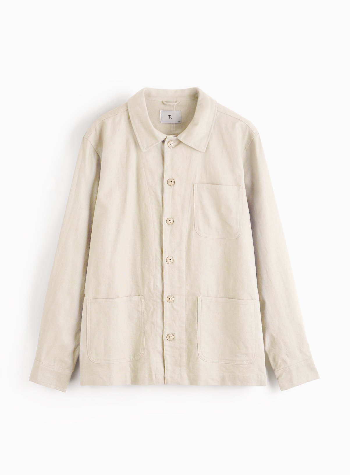 Stone Linen Overshirt XL - Image 3 thumbnail