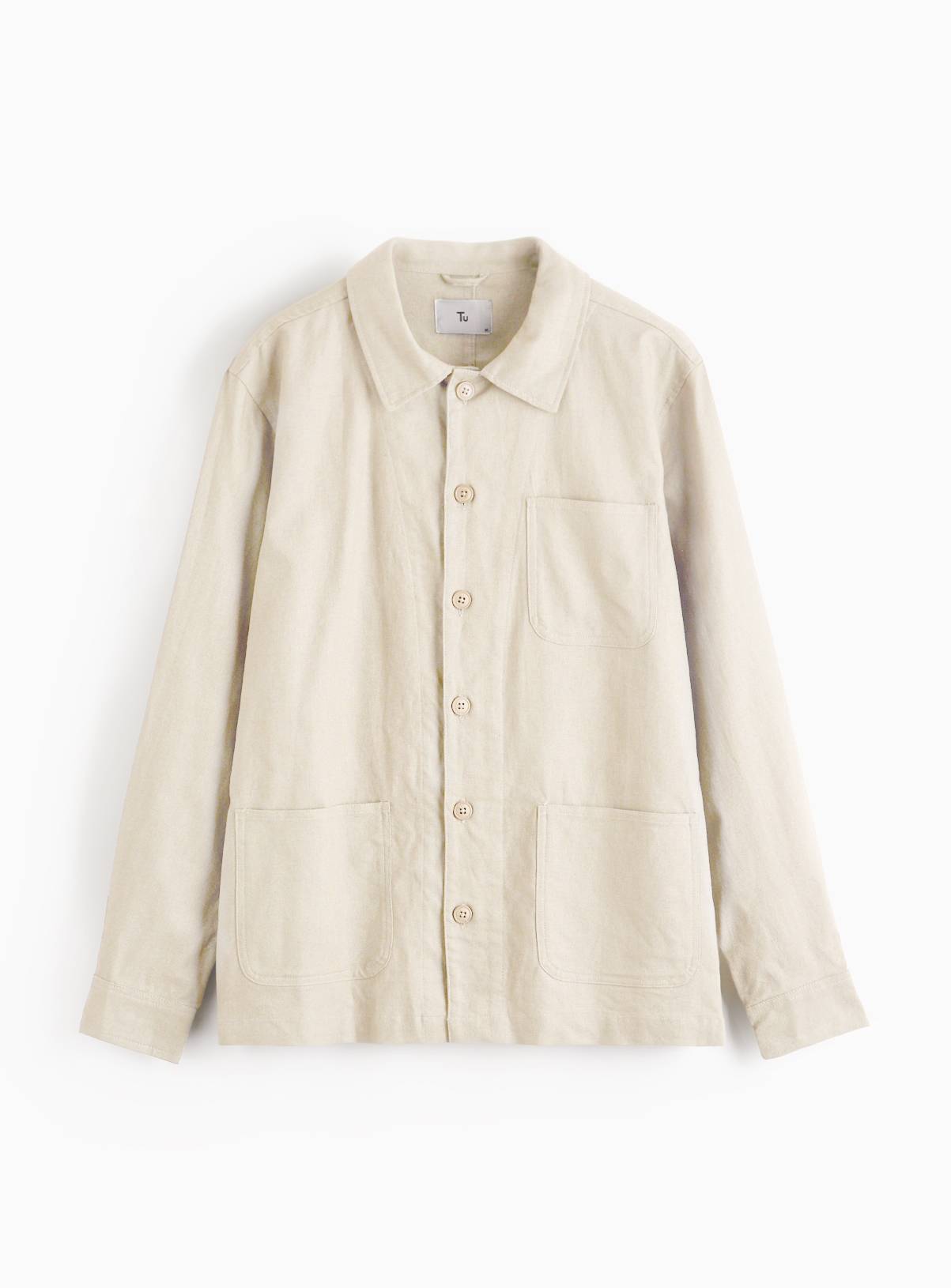 Stone Linen Overshirt XL - Image 3