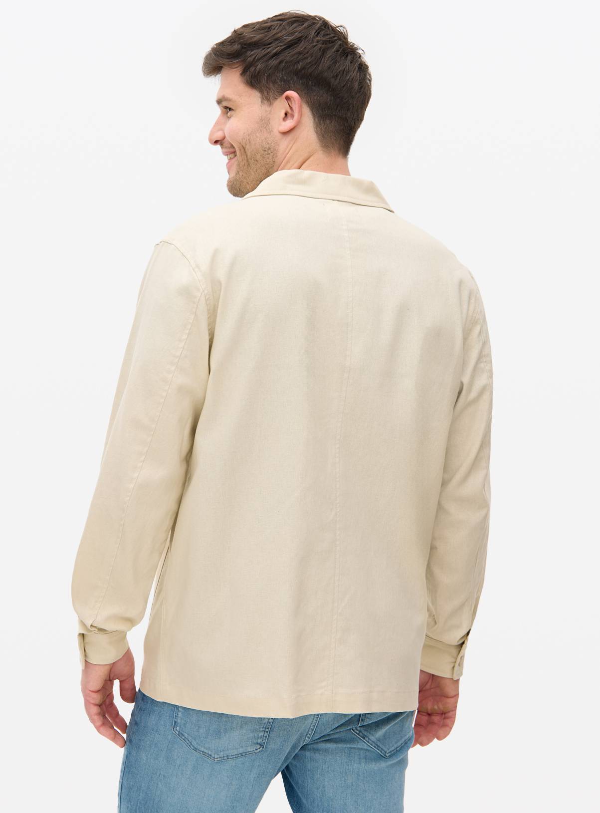Stone Linen Overshirt XL - Image 5