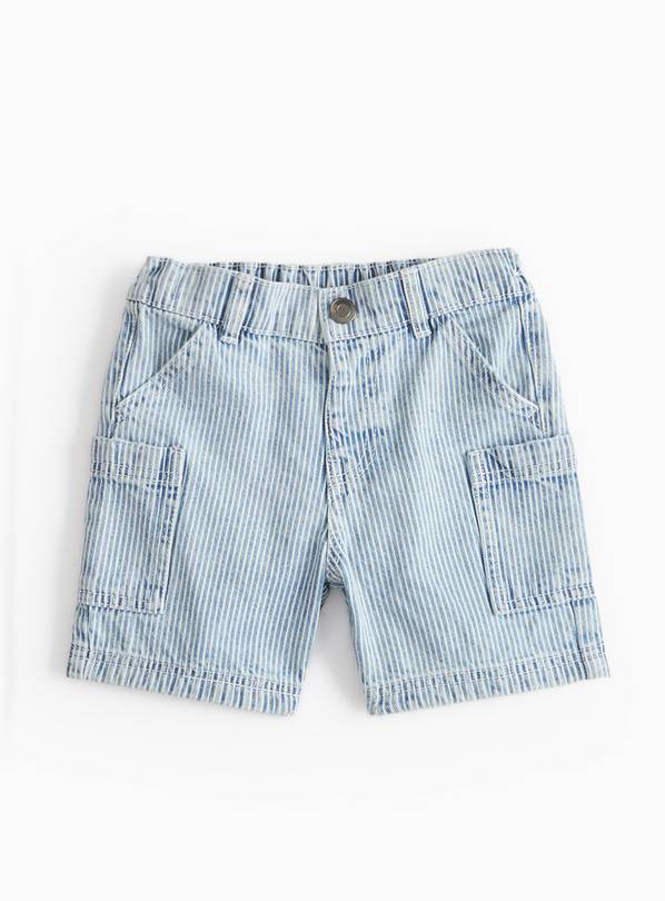 Blue Stripe Denim Shorts 1-2 years