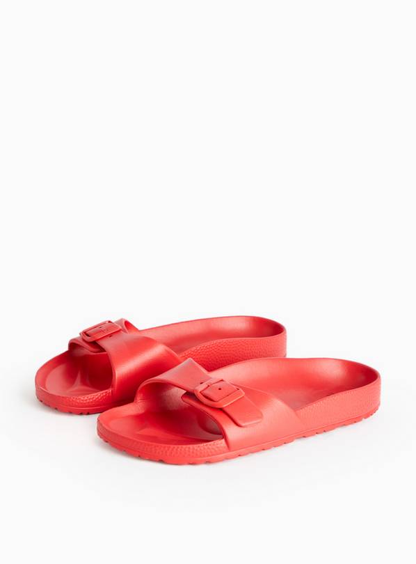 Red Buckle Strap Eva Sliders 5