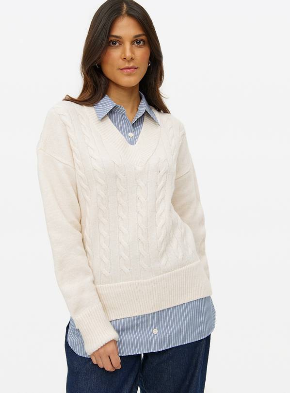 2-In-1 Shirt With Cable Knitted Jumper  14