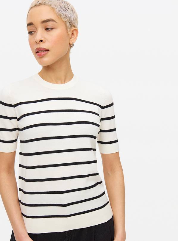 Mono Striped Soft Touch Short Sleeve Jumper 20