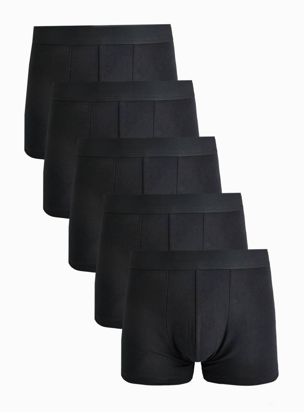 Plain Black Hipsters 5 Pack XXXL - Image 1