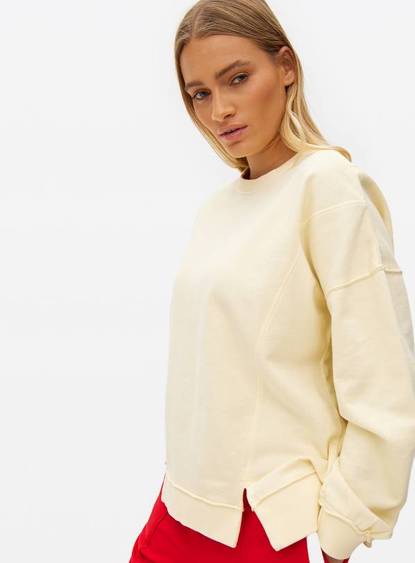 Yellow Cut Detail Crew Sweatshirt  XS