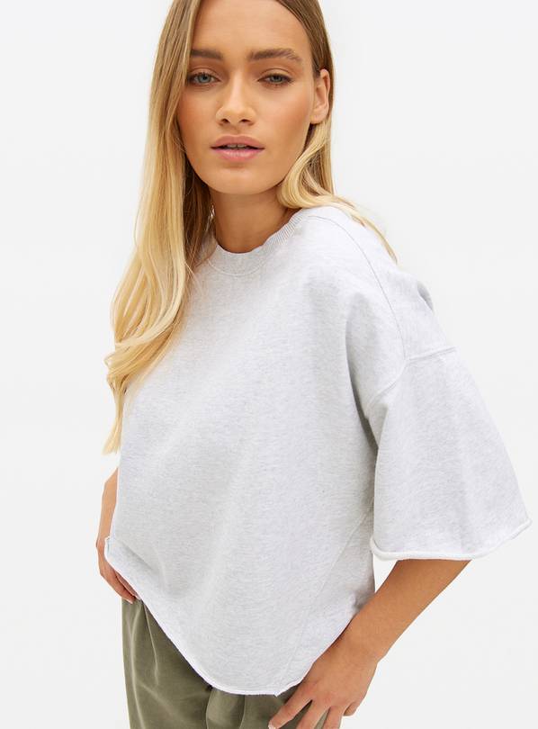 Grey Marl Short Sleeve Sweatshirt XXL