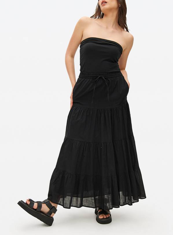 Black Maxi Boho Full Skirt 24