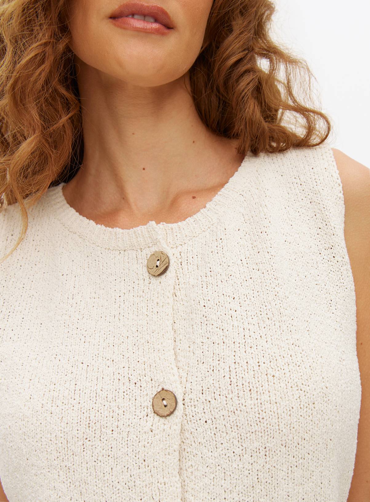 Neutral Slub Button-Through Soft-Touch Waistcoat 20 - Image 2