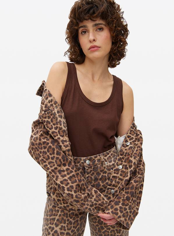 Brown Scoop Neck Vest Top M