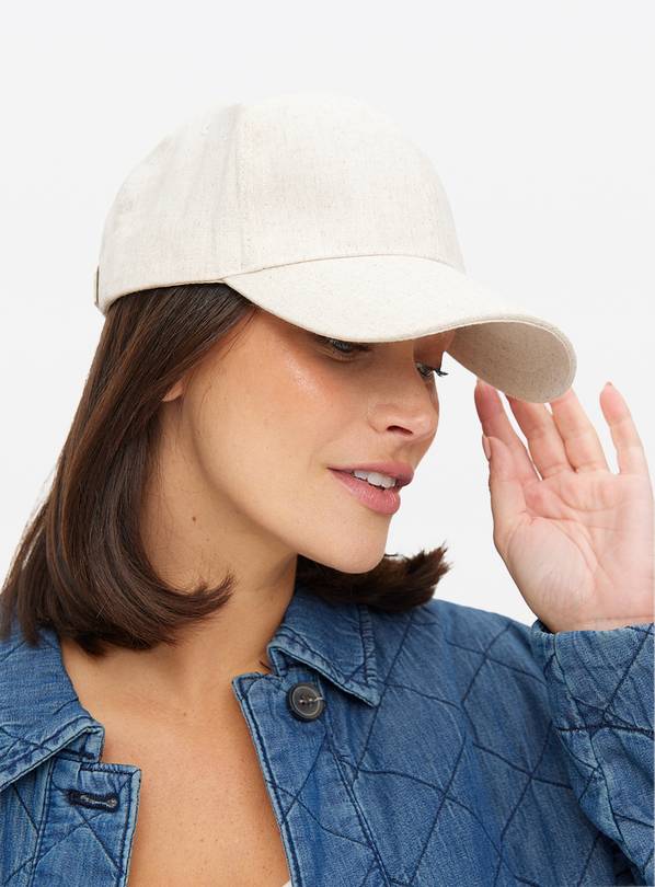 Cream Linen Blend Cap  One Size