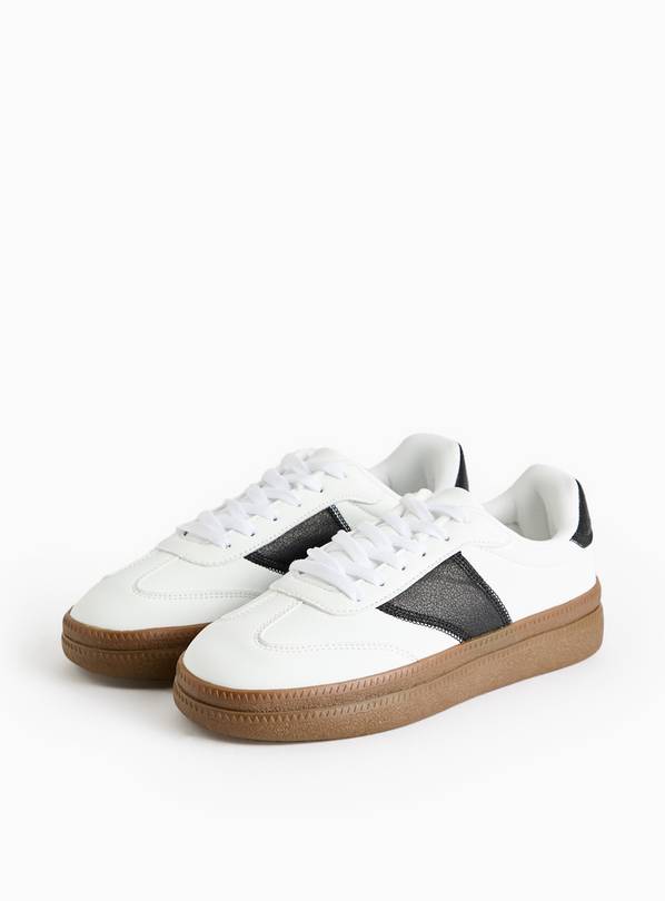 White Snake Panel Flatform Trainers 6
