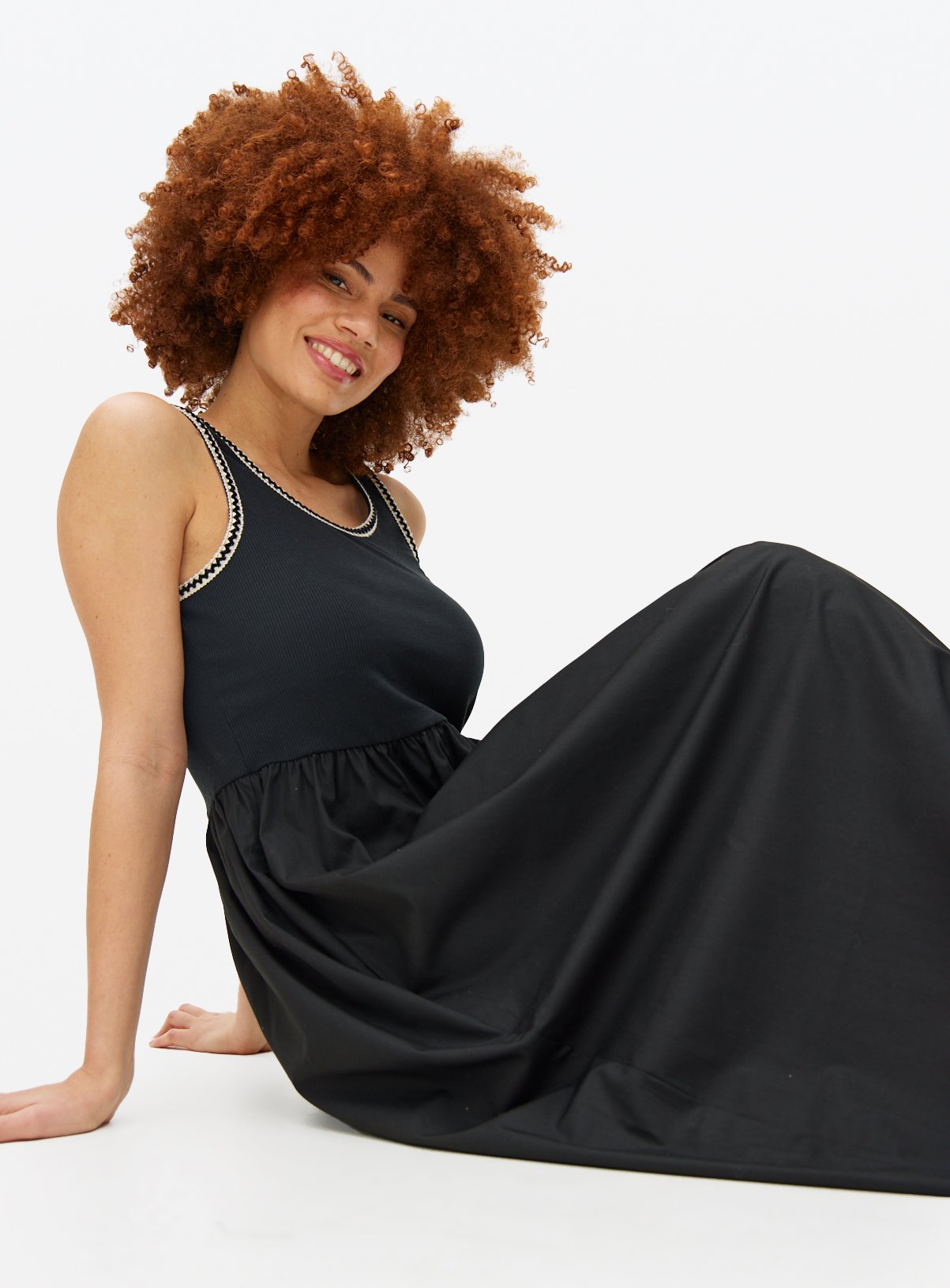 Black Crochet Detail Racer Back Midaxi Dress 24 - Image 2 thumbnail