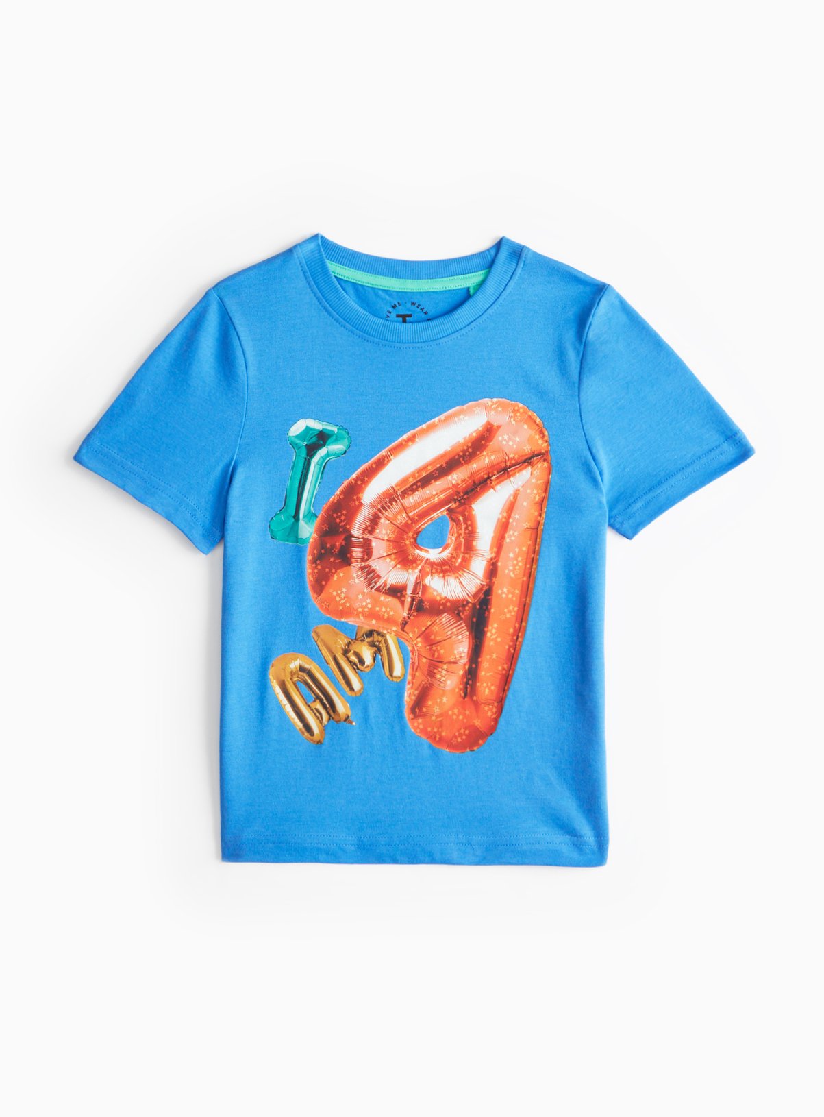 Blue Blue Birthday Balloon Print T-Shirt (4-5 Years) - Tu by Sainsbury's