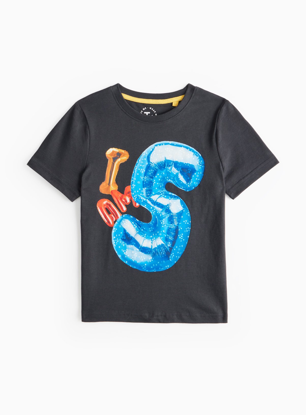 Navy Navy Birthday Balloon Print T-Shirt (4-5 Years) - Tu by Sainsbury's