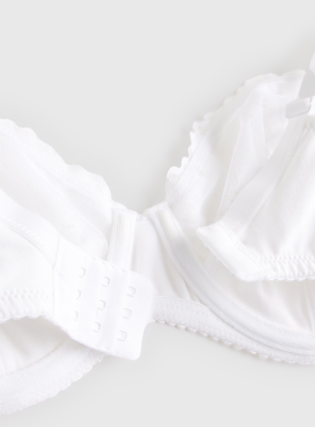 DD+ White Lace Trim Cotton Underwired Bra 42DD - Image 4 thumbnail