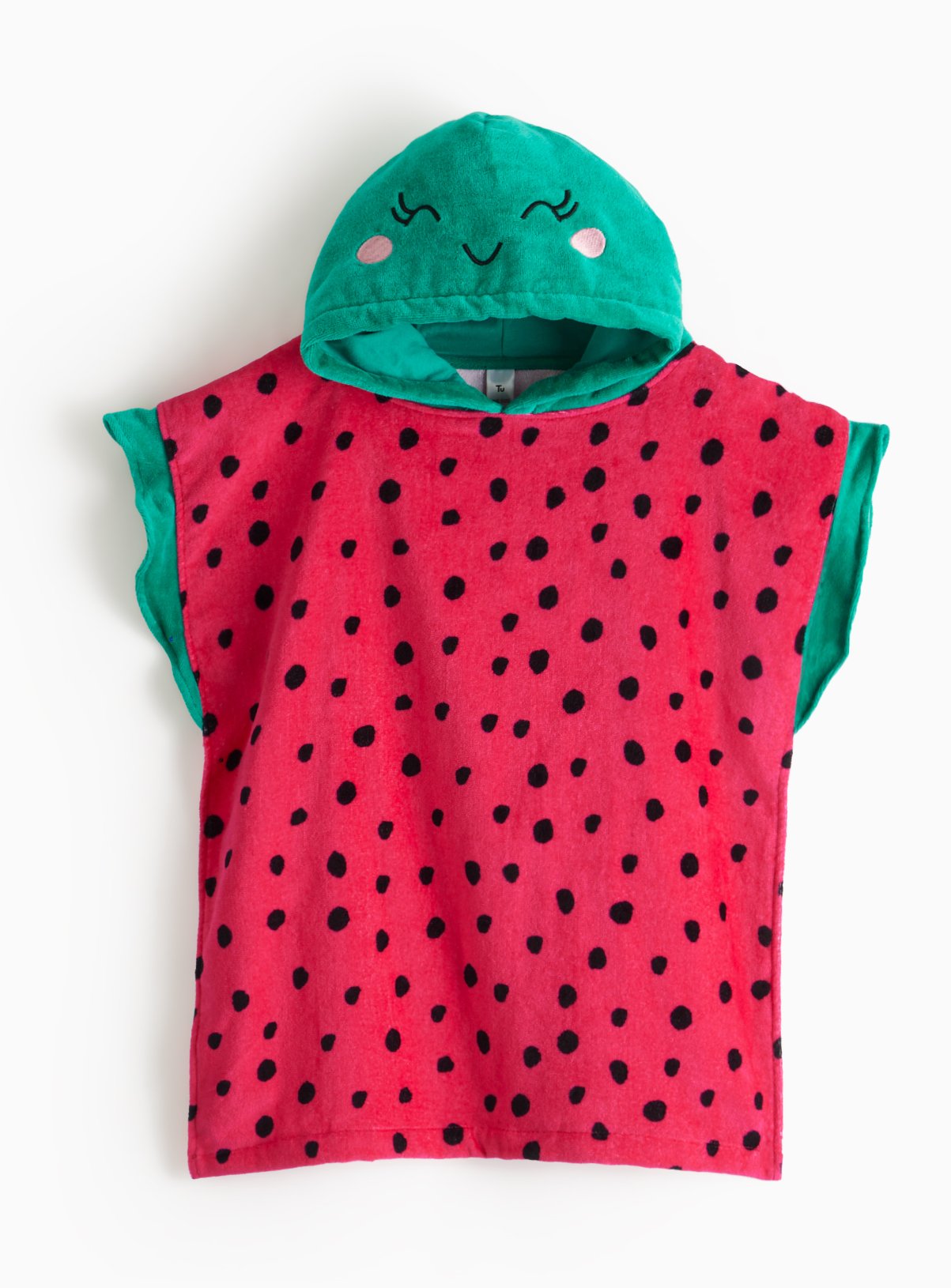 Pink Pink Watermelon Print Novelty Poncho Towel One Size - Tu by Sainsbury's