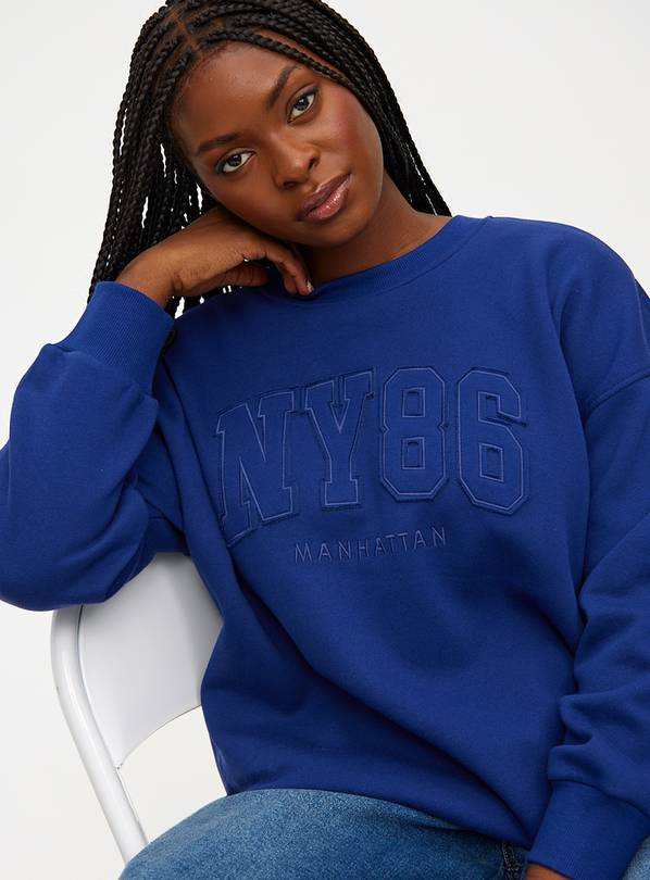 Navy NY Graphic Crew Neck Sweatshirt M