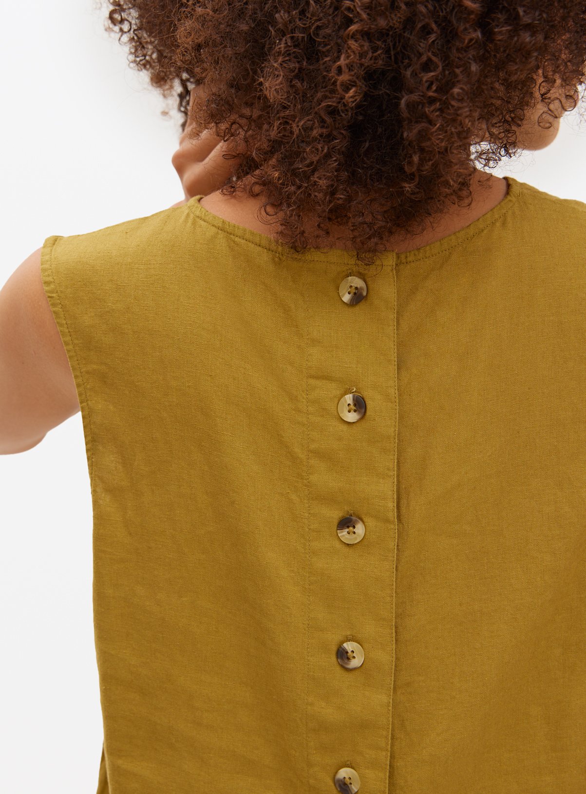 Green Linen Blend Shell Top 26 - Image 2 thumbnail