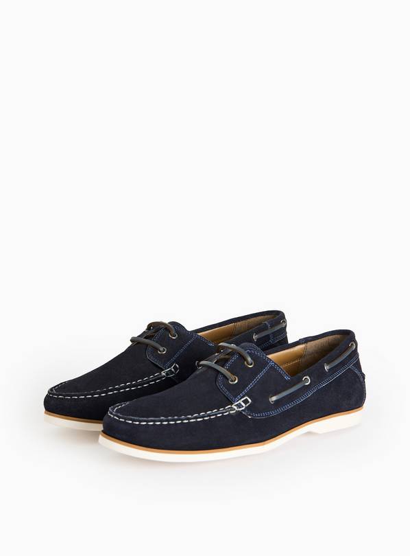 Navy Suede Boat Shoes 9
