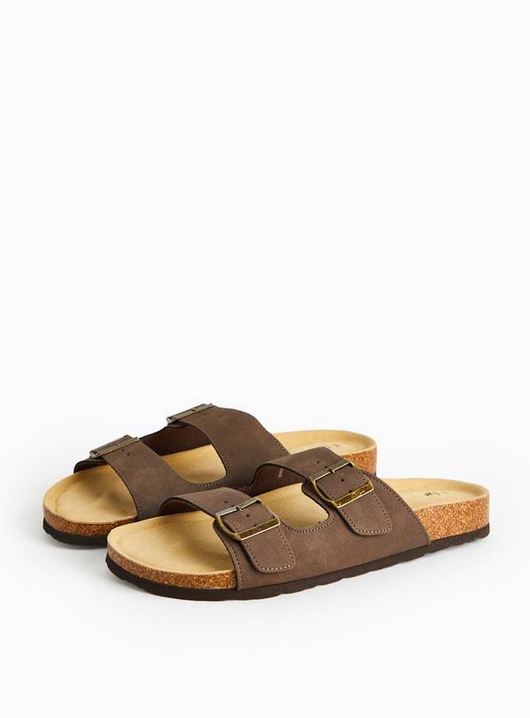 Brown Double Strap Moulded Footbed Sandals 10