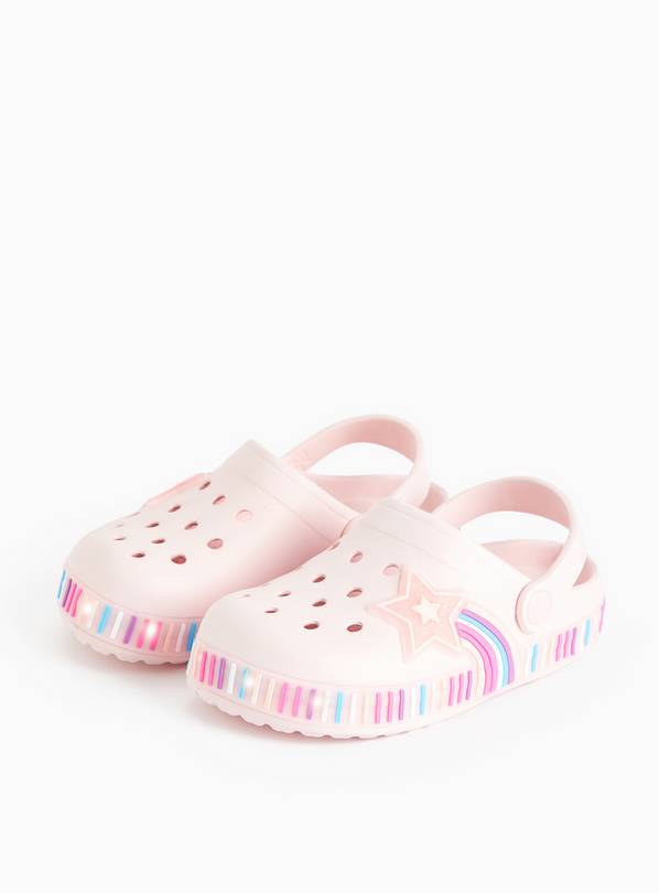 Pink Star Design Light Up Sole Clogs 8-9 Infant