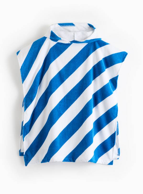 Blue Stripe Towel Poncho 2-5 years