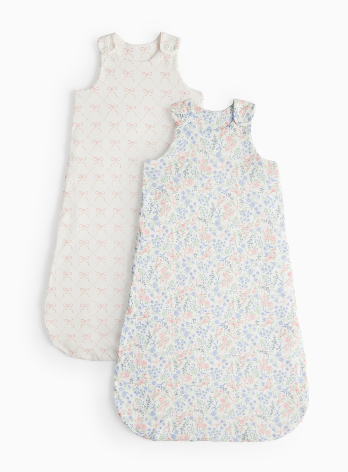 Floral & Bow Print 1.5 Tog Sleeping Bag 2 Pack (0-6 Months) - Tu by Sainsbury's