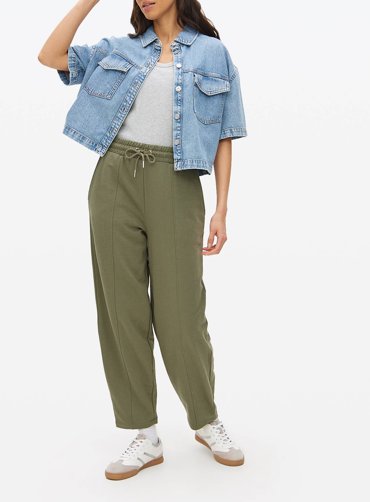 Khaki Barrel Leg Joggers XL - Image 2