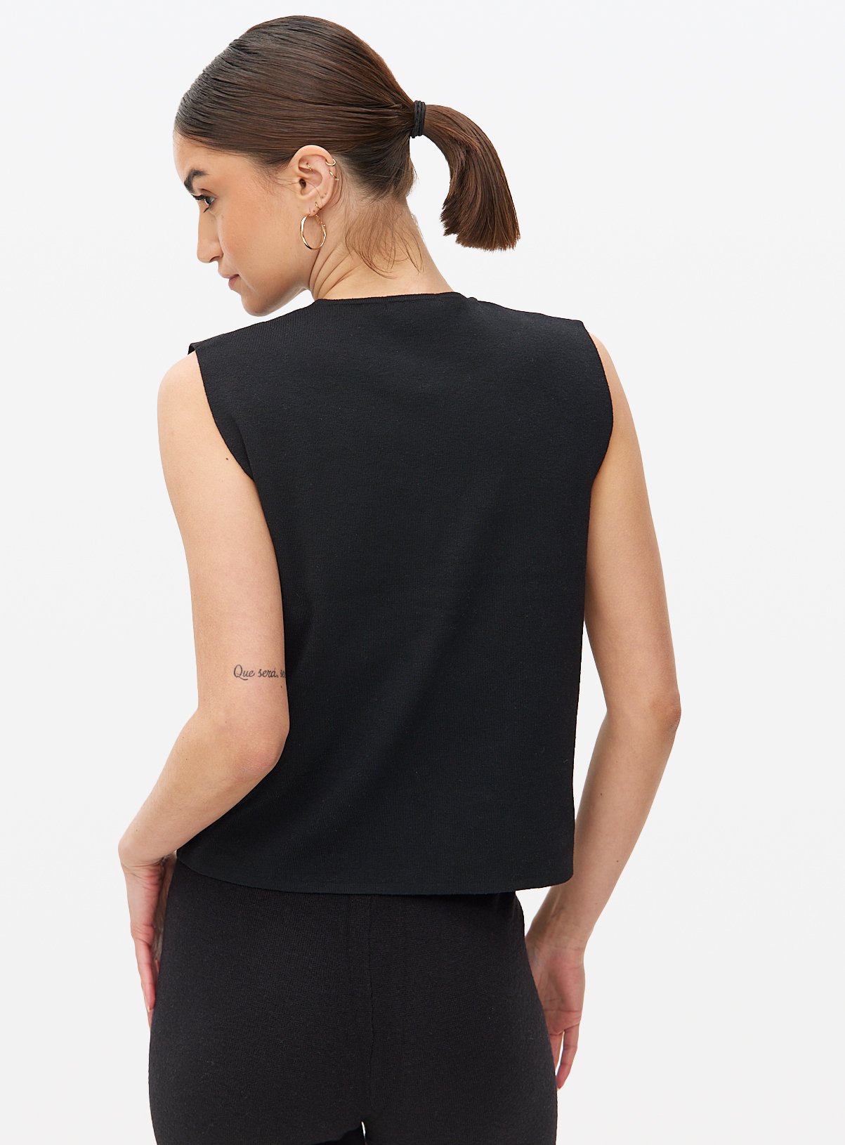Black Tie Front Waistcoat L - Image 4 thumbnail