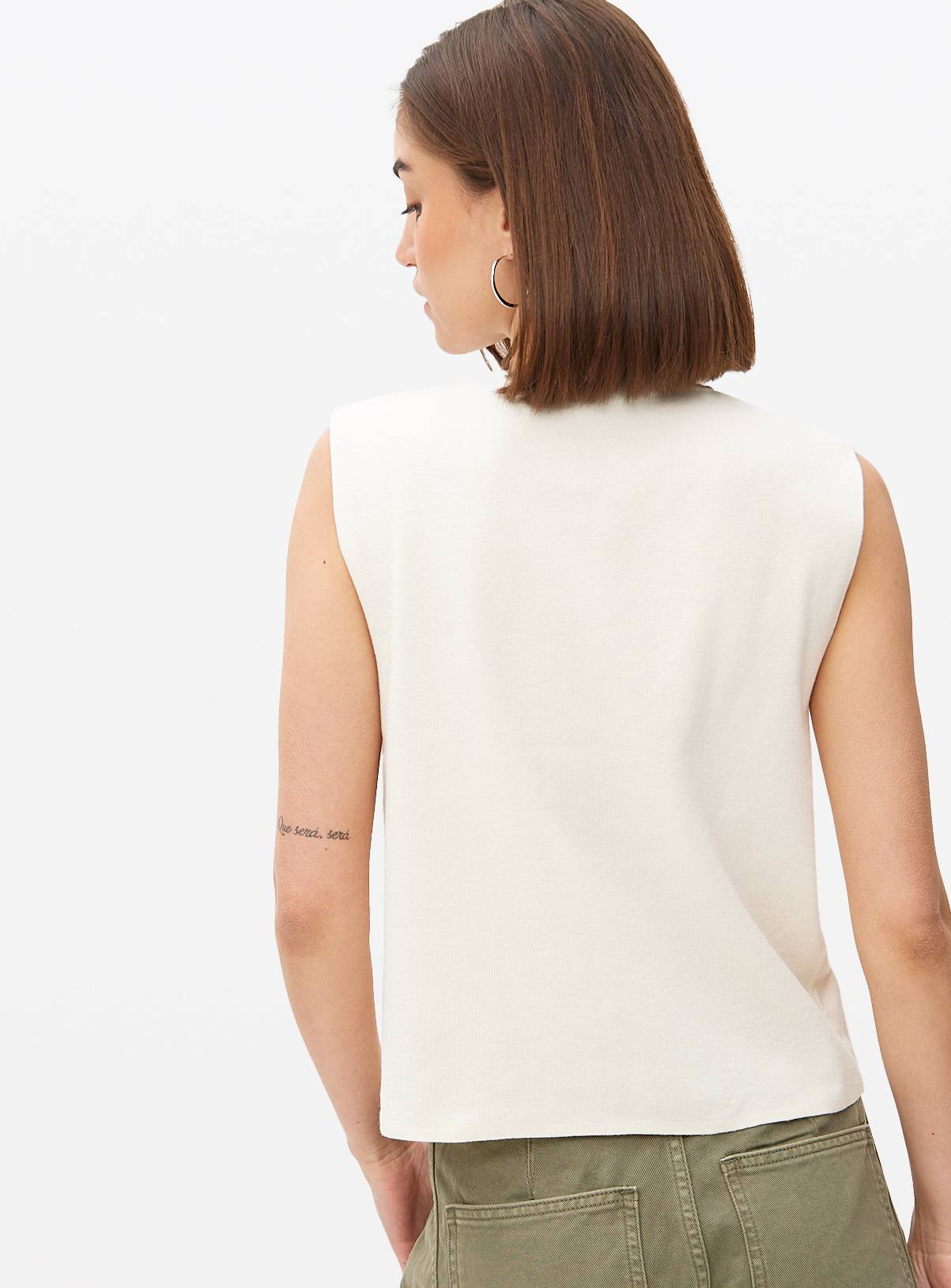 Cream Tie Front Waistcoat M - Image 4