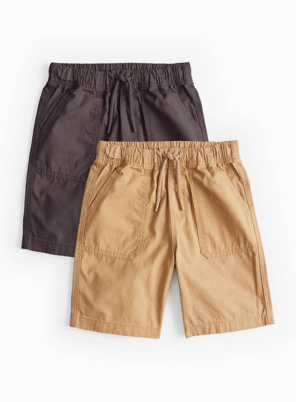 Tan & Brown Core Shorts 2 Pack 13 years