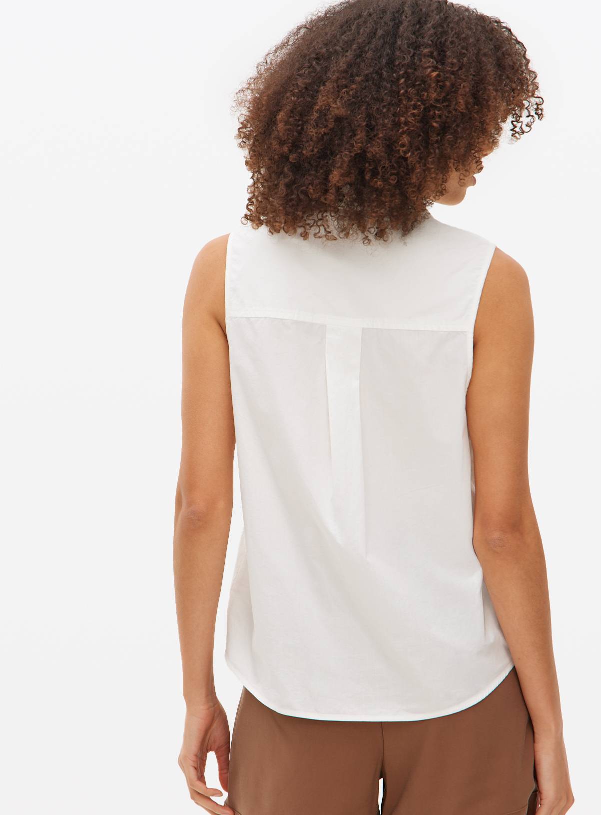 White Broderie Detail Sleeveless Shirt 16 - Image 4