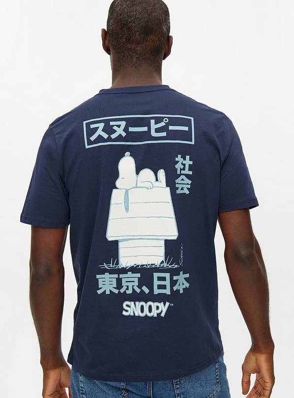 Navy Snoopy Graphic Crew Neck T-Shirt XL