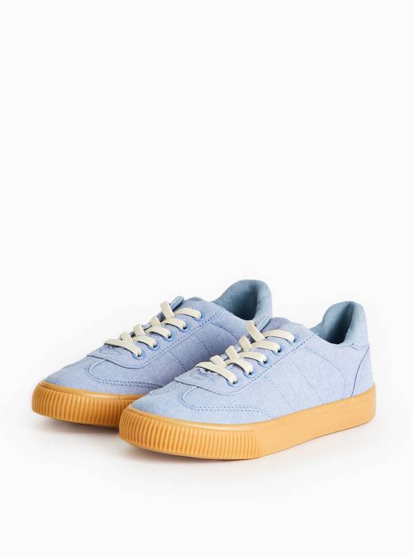 Blue Canvas Retro Style Trainers  6 Infant