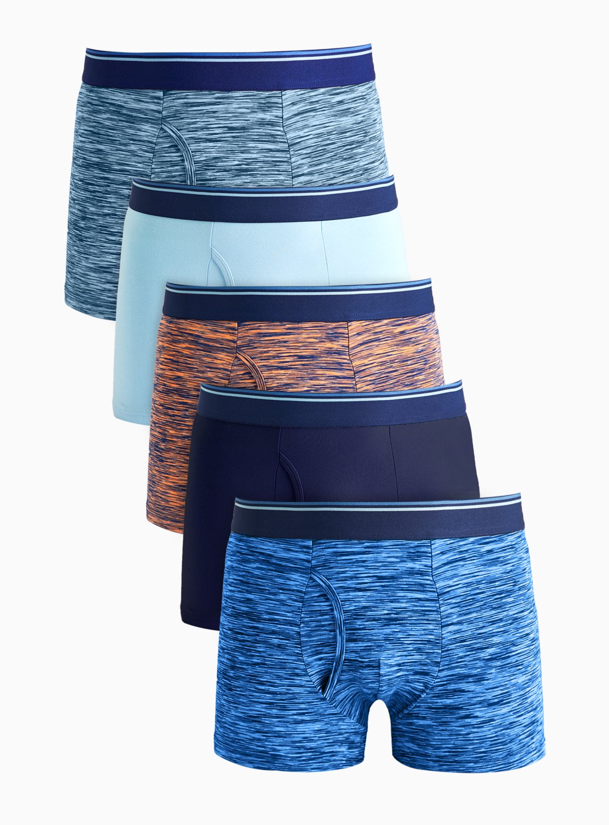 Men's Blue Space Dye Trunks 5 Pack