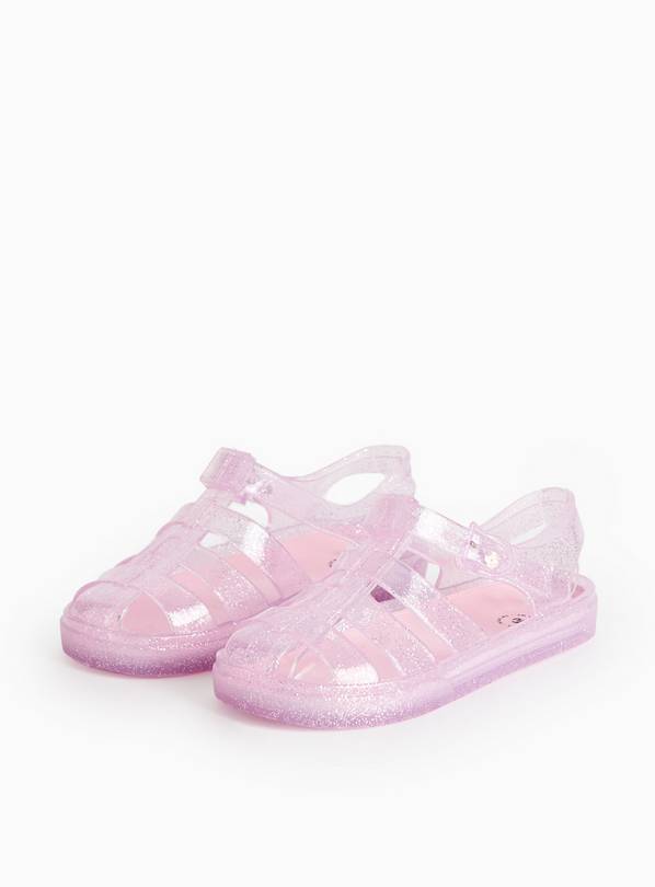 Pink Glitter Jelly Sandals 10 Infant