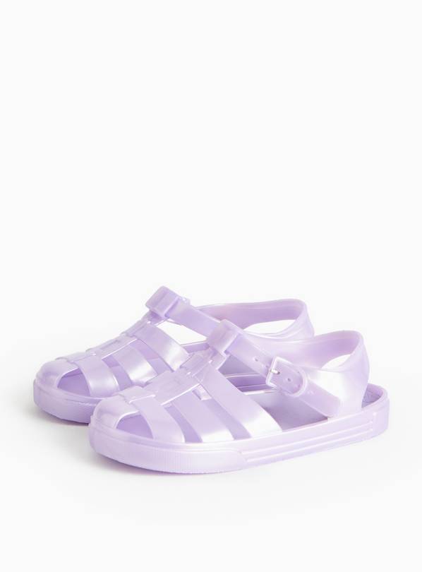 Lilac Pearlised Jelly Sandals 11 Infant