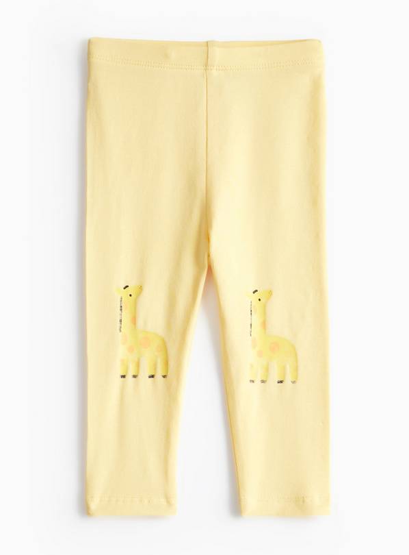 Yellow Giraffe Badge Leggings Up to 3 mths