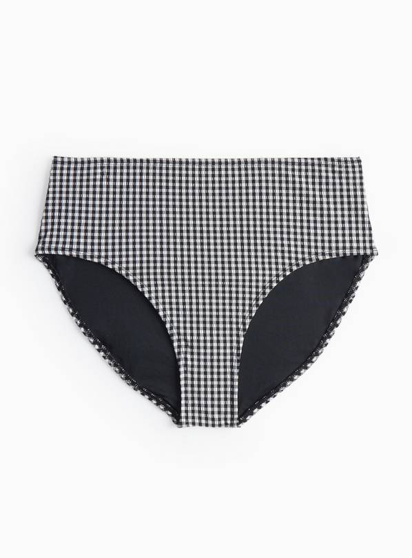 Black Gingham Full Bikini Bottoms 12