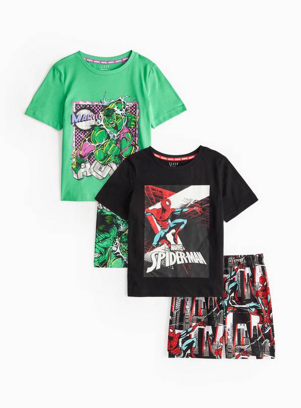 Marvel Superhero Printed Pyjama Sets 2 Pack 9-10 years