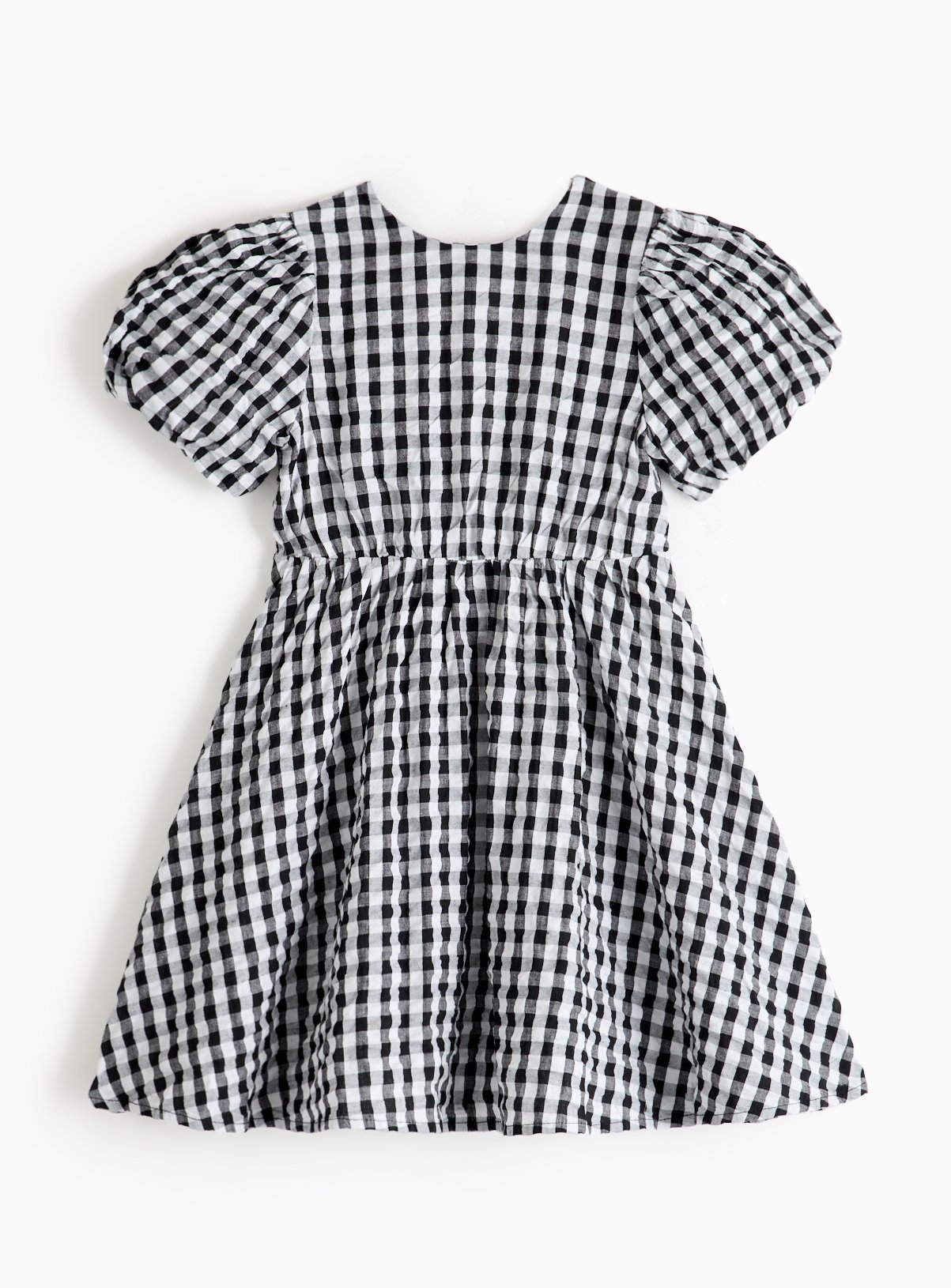 Mono Gingham Puff Sleeve Woven Dress (7 Years) - Tu by Sainsbury's
