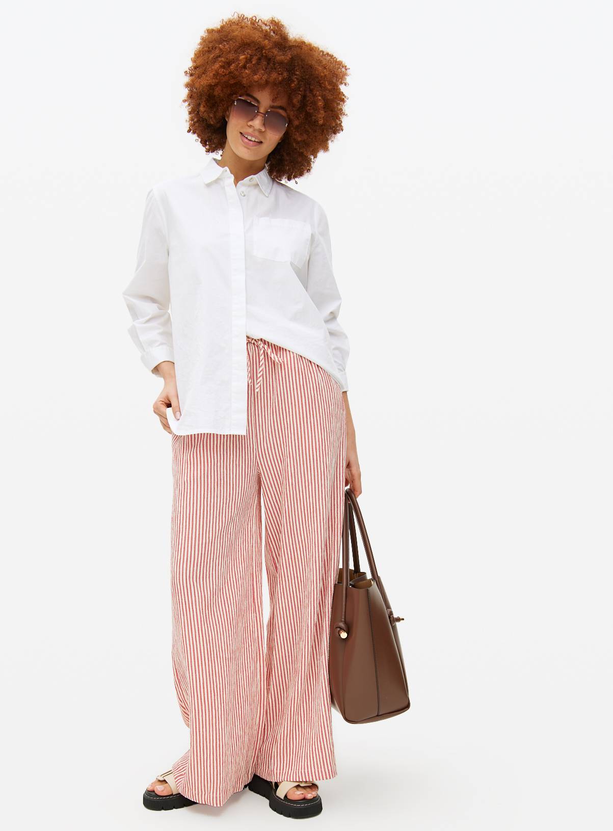 Red Stripe Ultra Wide Seersucker Coord Trousers 8 - Image 2