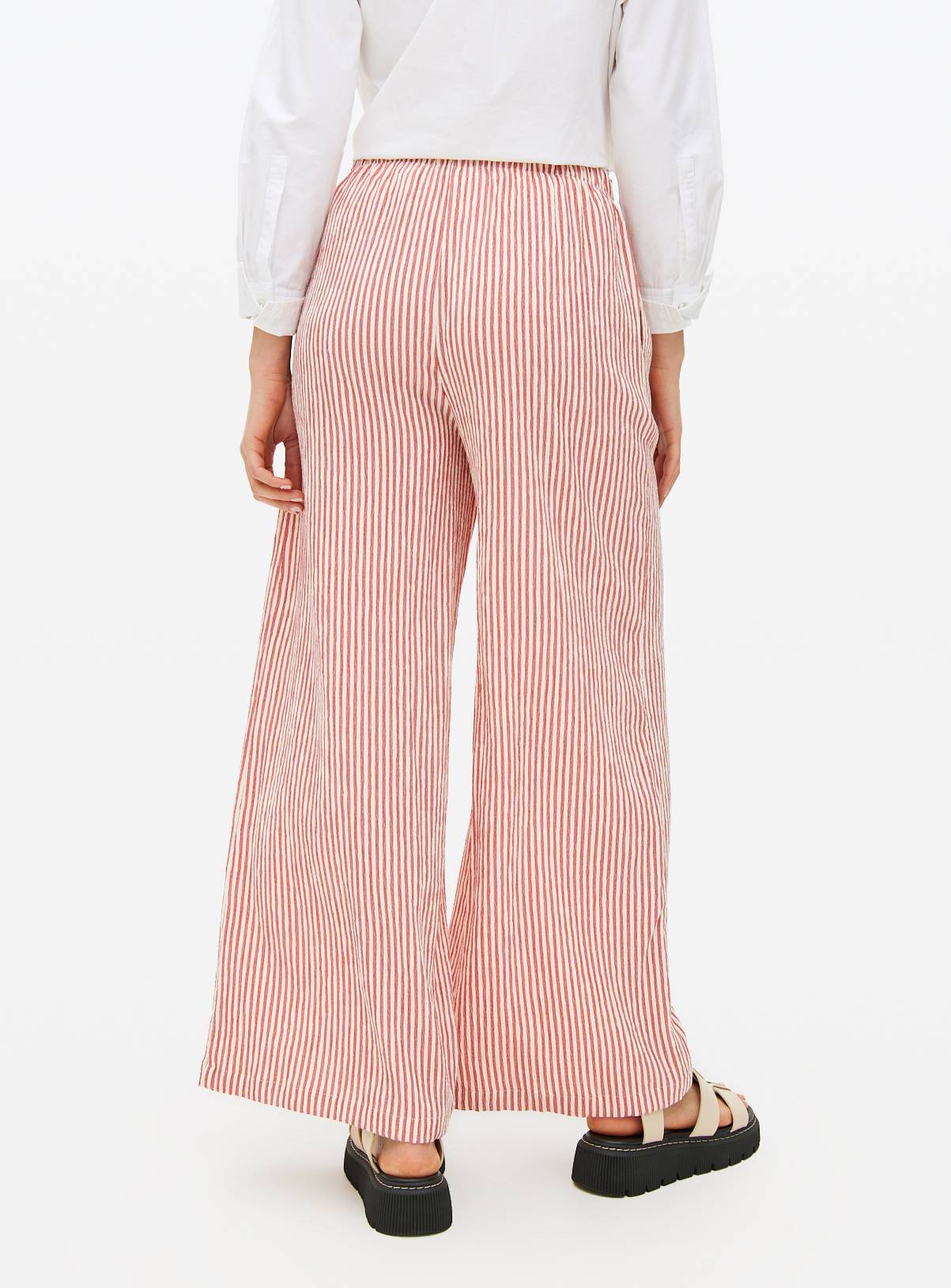 Red Stripe Ultra Wide Seersucker Coord Trousers 8 - Image 4